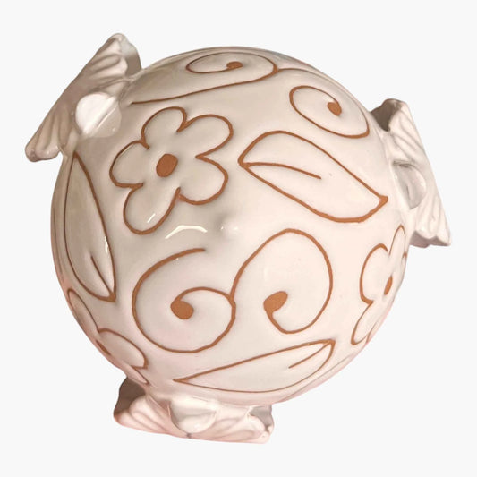 Pumo 13 cm — Fiori | Maiolica Incisa Artigianale Puglia
