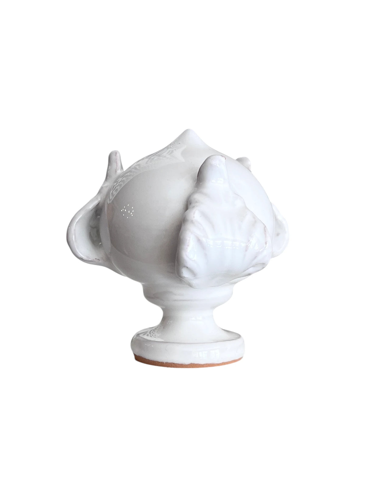 Pumo Classico 6 cm colore bianco in terracotta smaltata, fatto a mano – Poz Studio Ceramiche®