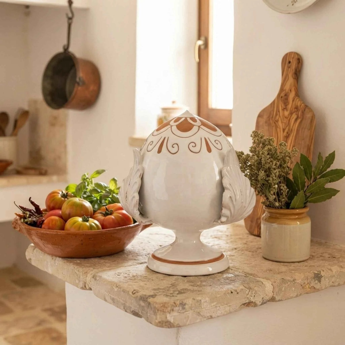 Pumo 20 cm — Volute Barocche | Maiolica Graffita Artigianale Puglia