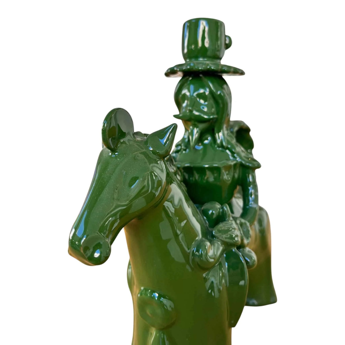 Cavaliere Ibrido Verde – Portacandele in Ceramica Smaltata