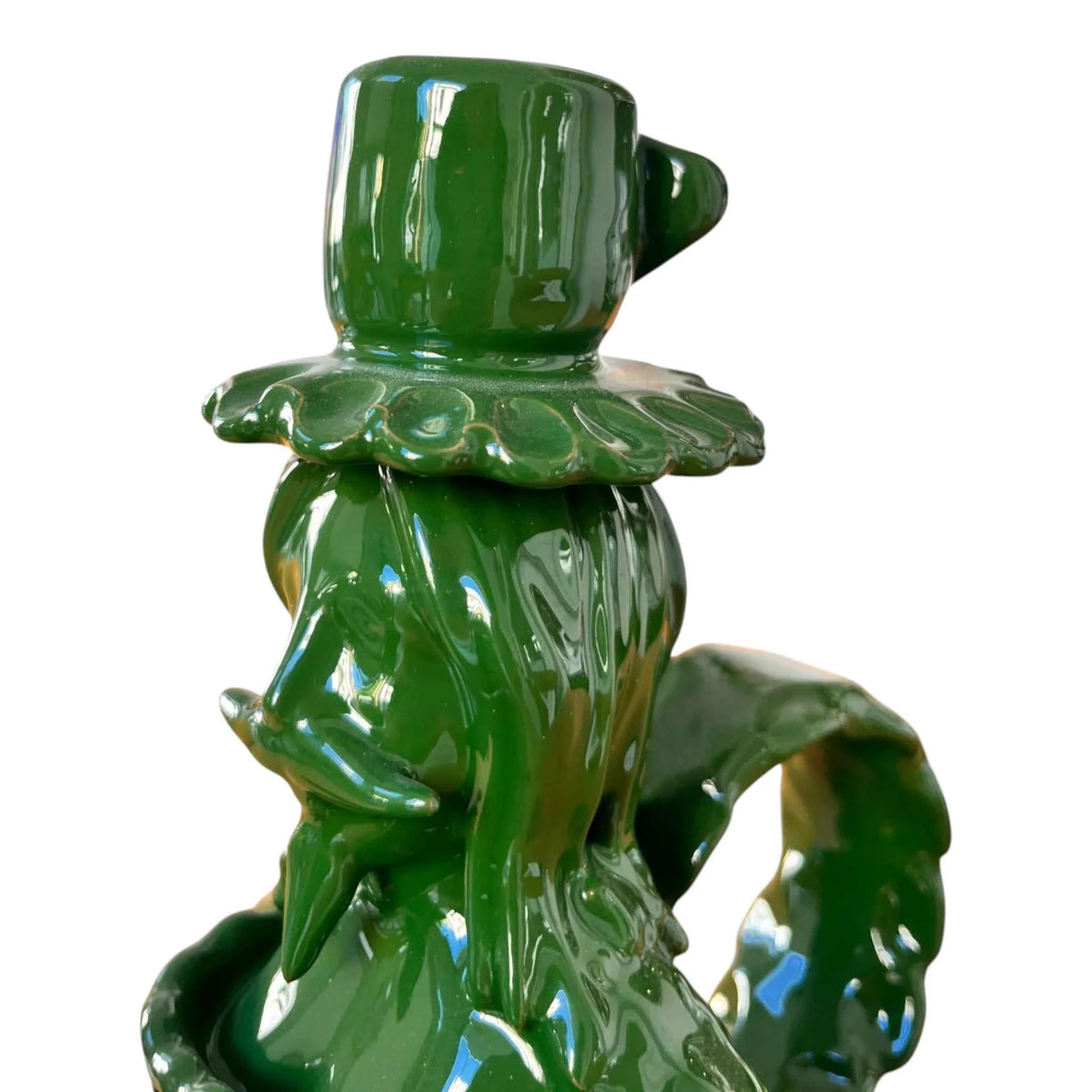 Cavaliere Ibrido Verde – Portacandele in Ceramica Smaltata