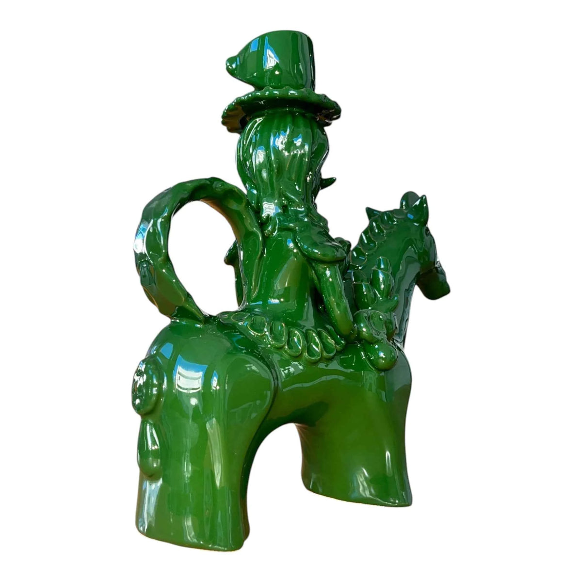 Cavaliere Ibrido Verde – Portacandele in Ceramica Smaltata