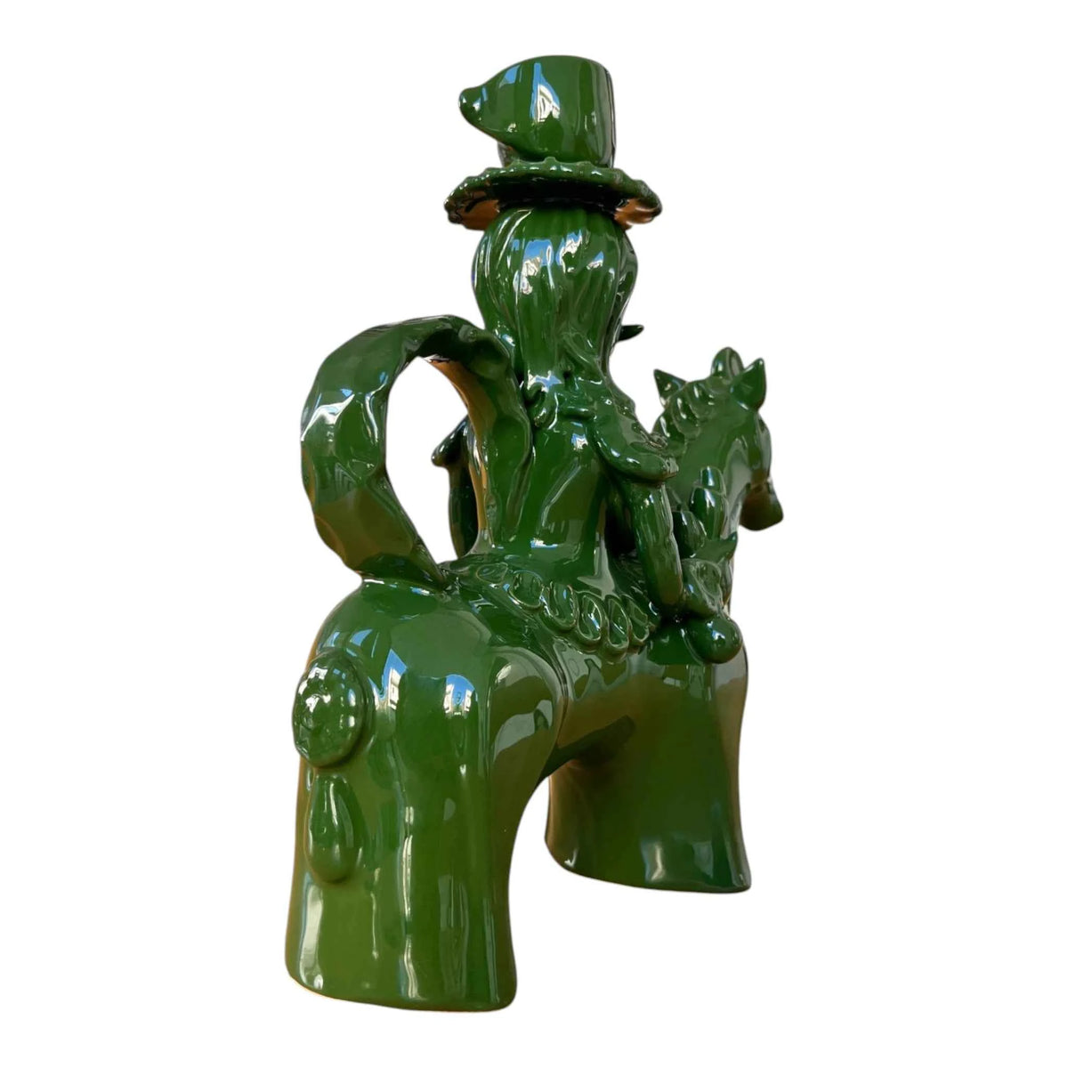 Cavaliere Ibrido Verde – Portacandele in Ceramica Smaltata