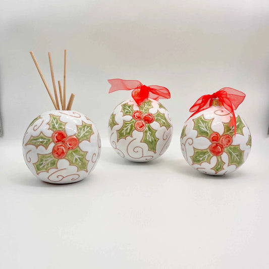 Set regalo Natale 2026 in ceramica artigianale – Agrifoglio