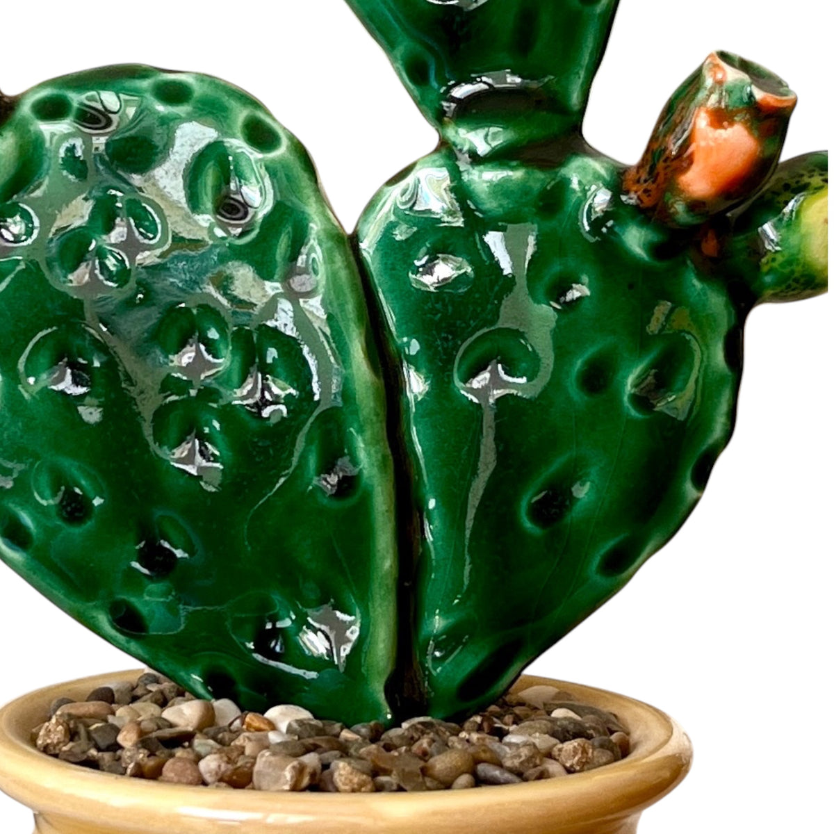 Fico d’India in ceramica fatto a mano con vaso miele