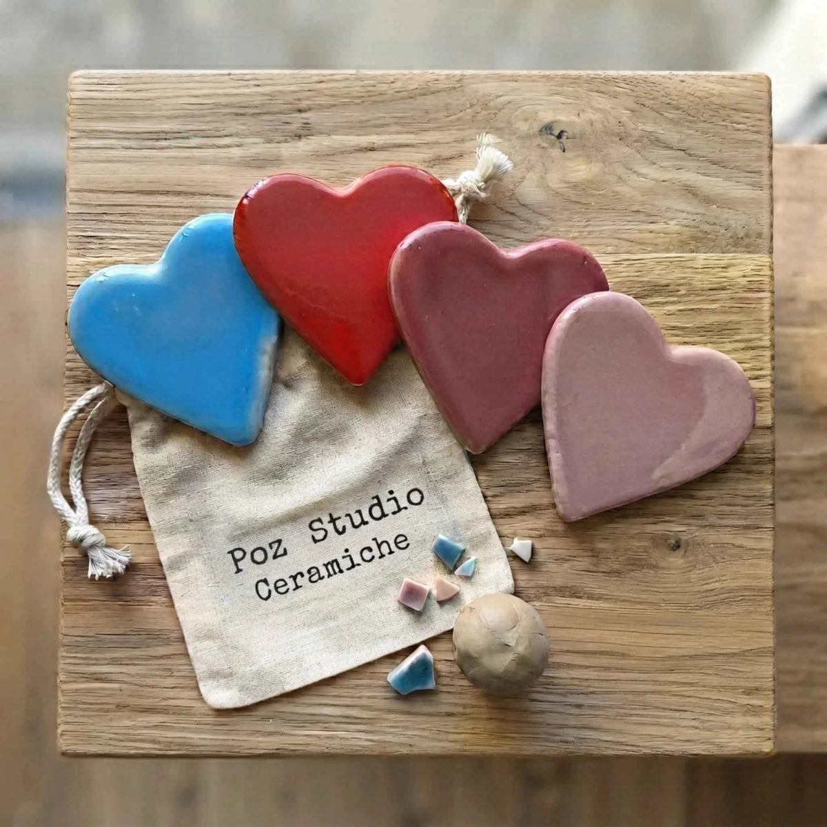 Cuori Calamita in Ceramica – Kit da 10 pezzi