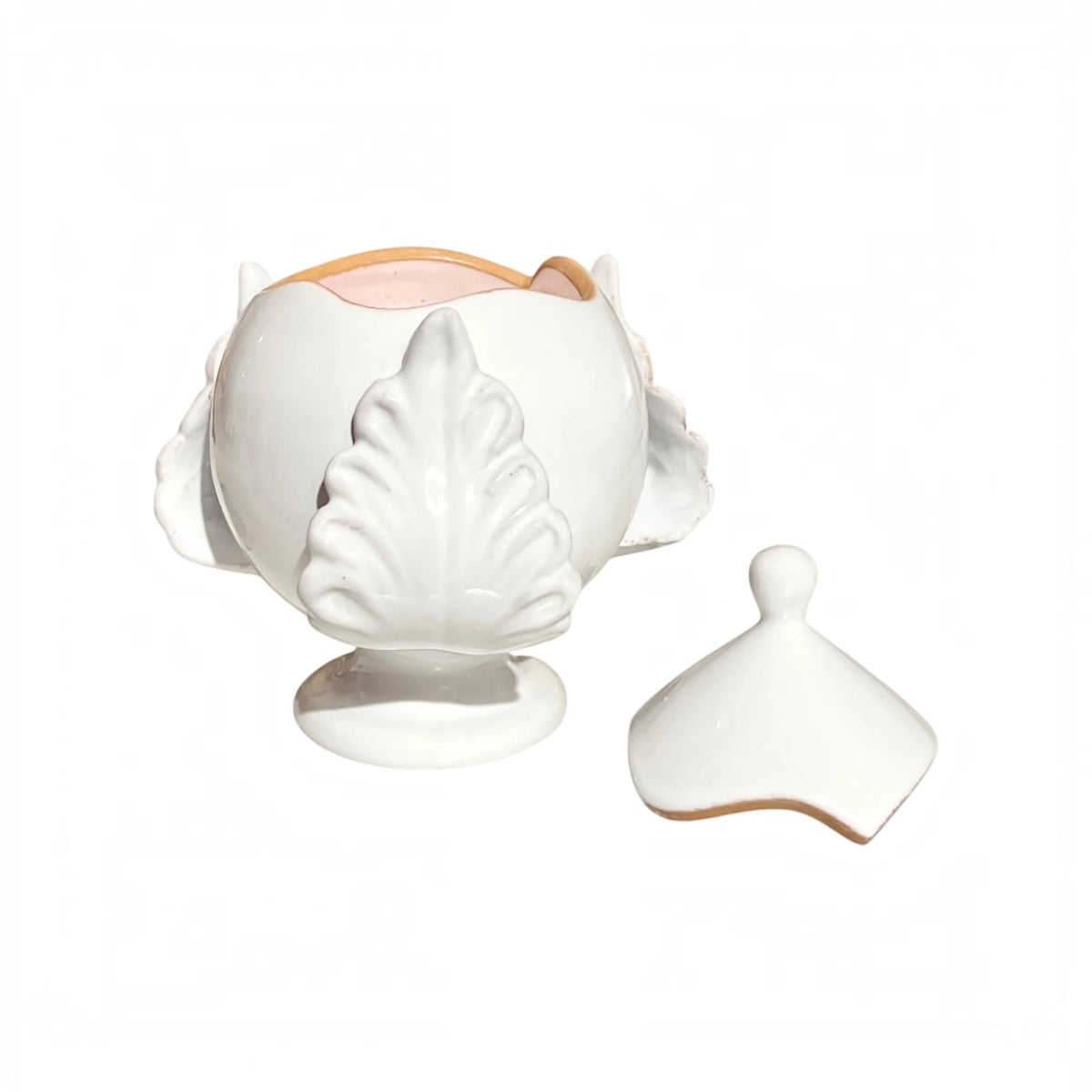 Pumo Pugliese portacandela aperto con coperchio a lato – interno in ceramica bianca, cera vegetale profumata Poz Studio